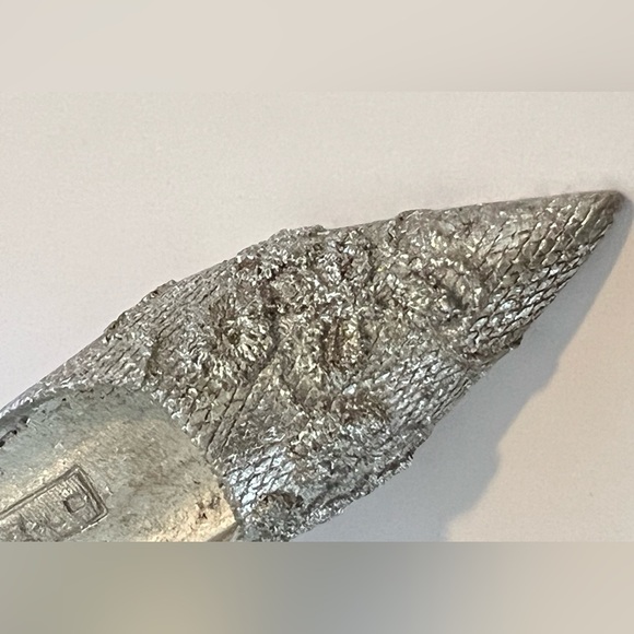 VTG Silver Bling Flower Raised High Heel Christmas Ornament - Picture 10 of 11